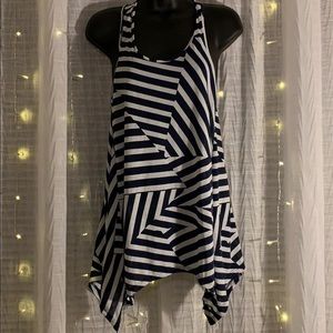 Blue and white Racerback shirt